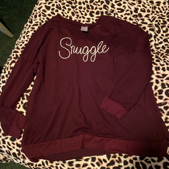 “Snuggle” long sleeve soft maroon shirt